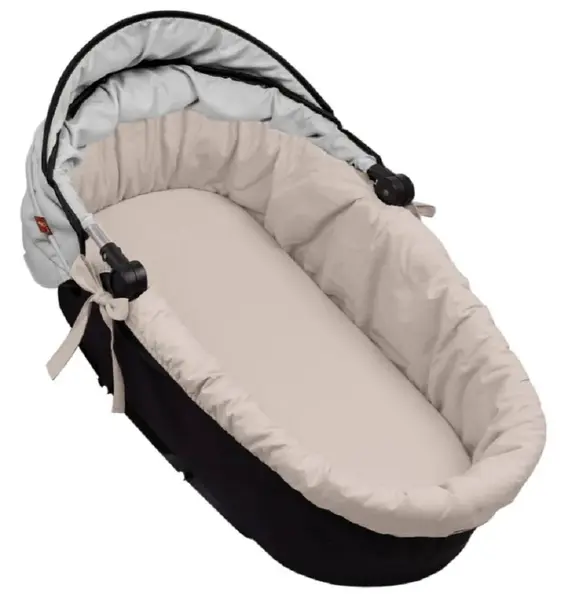 Bavlnená vložka do kočíkov/koše s penovým matracom,bežová