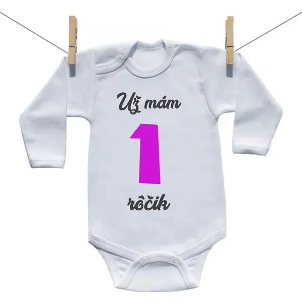 Boodyy Body s dlhým rukávom Už mám 1 rôčik Dievča 68 (3-6 mesiacov)