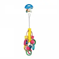 DUVO+ Hračka závesná pre papagáje s farebnými kockami a krúžkami 33cm