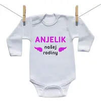 Boodyy Body s dlhým rukávom Anjelik našej rodiny Ružová 92 (18-24 mesiacov)