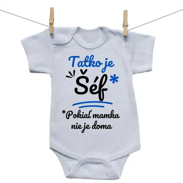 Boodyy Body s krátkym rukávom Tatko je šéf 56 (0-2 mesiace)