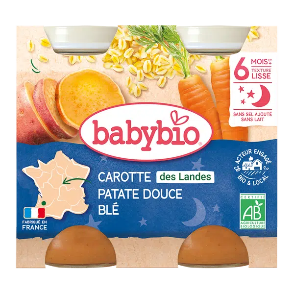 BABYBIO Mrkva, sladké zemiaky a pšenica