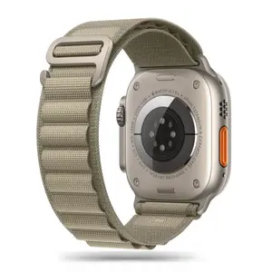 Tech-Protect Nylon Pro remienok na Apple Watch 44/45/46/49mm titanium / olive