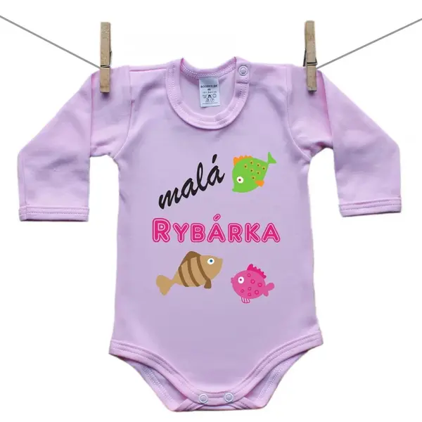Boodyy Ružové Body s dlhým rukávom Malá rybárka 74 (6-9 mesiacov)
