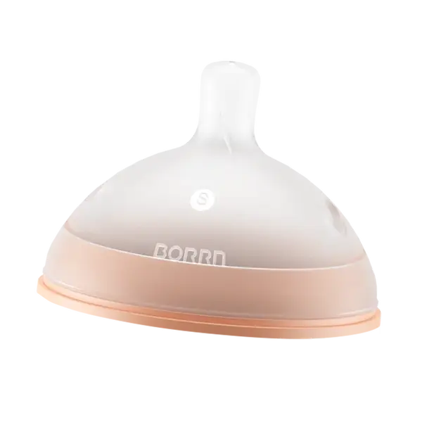 BORRN Silikónový cumlík na fľašu, oranžový, pomalý prietok