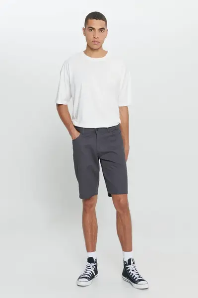AC&Co / Altınyıldız Classics Men's Anthracite Slim Fit Slim Fit Dobby Dobby 100% Cotton Casual Chino Shorts.