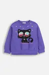 Dětská mikina Coccodrillo fialová barva, s potiskem, RAVE GIRL KIDS