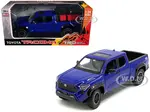 2024 Toyota Tacoma TRD Off-Road Edition Pickup Truck Blue Metallic with Bed Camper 1/24 Diecast Model Car
