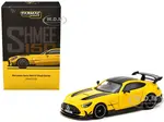 Mercedes-Benz AMG GT Black Series "SHMEE150" Yellow with Black Stripes and Top "Global64" Series 1/64 Diecast Model by Tarmac Works