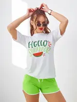 Resti Women's sports set with a t-shirt and shorts Hello Summer