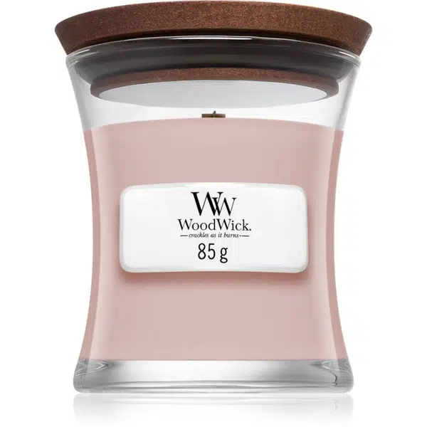 Woodwick Rosewood vonná sviečka s dreveným knotom 85 g