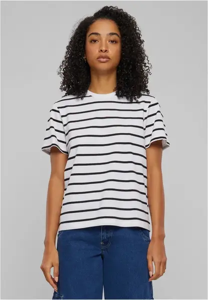 Urban Classics Ladies Striped Boxes Tee T-Shirt