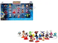 "Sonic The Hedgehog" Set of 18 Diecast Figures "Nano Metalfigs" Series by Jada