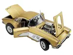 1961 Chevrolet Corvette Gasser "Rat Finks The Fugitive Vette" Gold Metallic Limited Edition to 414 pieces Worldwide 1/18 Diecast Model Car by ACME