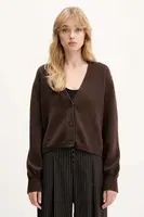 Kašmírový kardigan FROM FUTURE dámský, hnědá barva, WPC01617