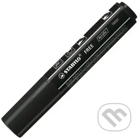 STABILO FREE Acrylic - T800C Klinový hrot 4-10mm - čierna