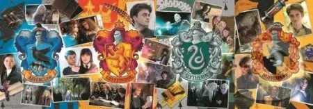 Harry Potter: Čtyři bradavické koleje (Panoramatické puzzle)