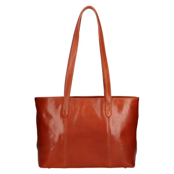 Dámská kožená kabelka Italia Alexandra - koňak