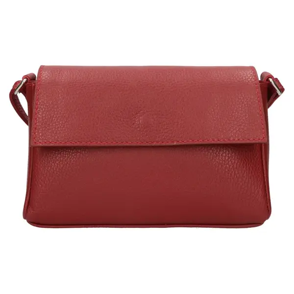 Dámska kožená crossbody kabelka Italia Darina - tmavo červená