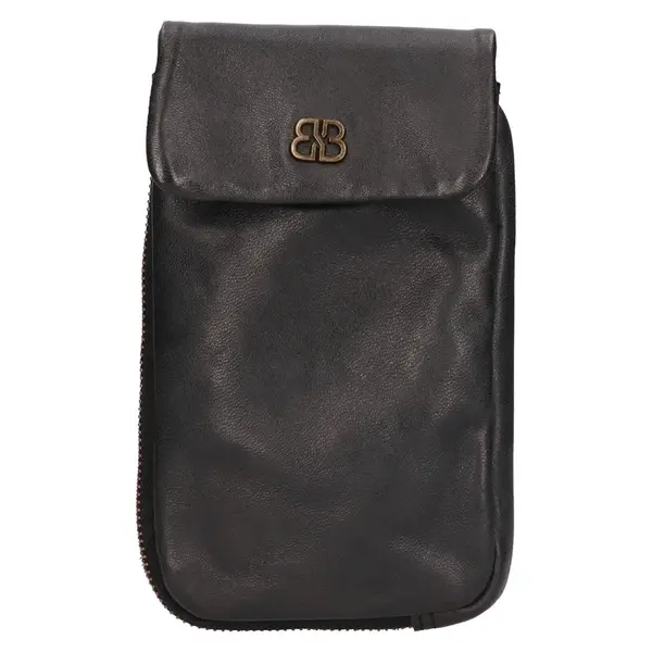 Dámska kožená kabelka na telefón a doklady Bellicci Dorett - čierna