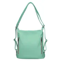 Dámska kožená batôžko kabelka Italia Maura - zeleno-modrá