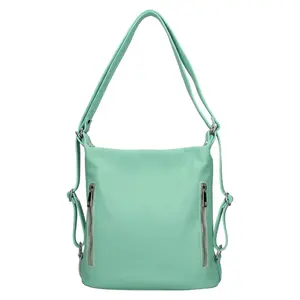 Dámska kožená batôžko kabelka Italia Maura - zeleno-modrá