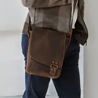 Pánska kožená taška cez rameno Greenwood Frederic - hnedá