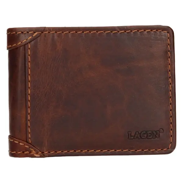 Pánská kožená peněženka Lagen Peter - hnědá