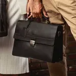 Pánská kožená aktovka Burkely Dean - černá