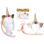 Set karneval - Čelenka jednorožec zlatá