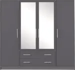 Šatní skříň Smart SR1 Varianta: Se zrcadlem, Barva korpusu + barva dveří: Antracit