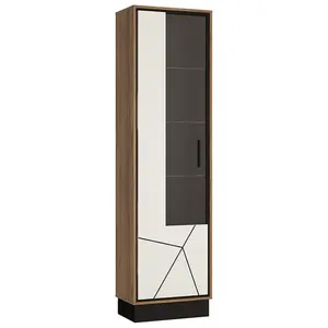 Vitrína Brolo BROV01L 1D dub catania/čierna perla/mdf biela hg