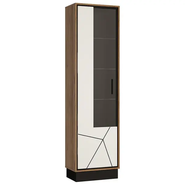 Vitrína Brolo BROV01L 1D dub catania/čierna perla/mdf biela hg