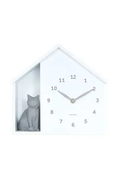 Zvukové nástěnné hodiny Karlsson Siting Cat 26 x 29 cm