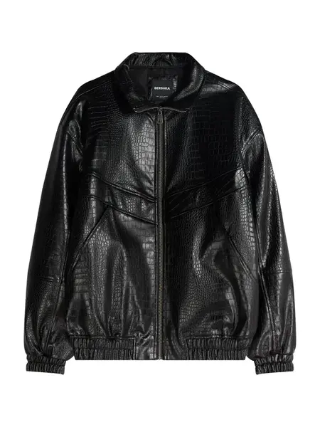 Bershka Prechodná bunda  čierna