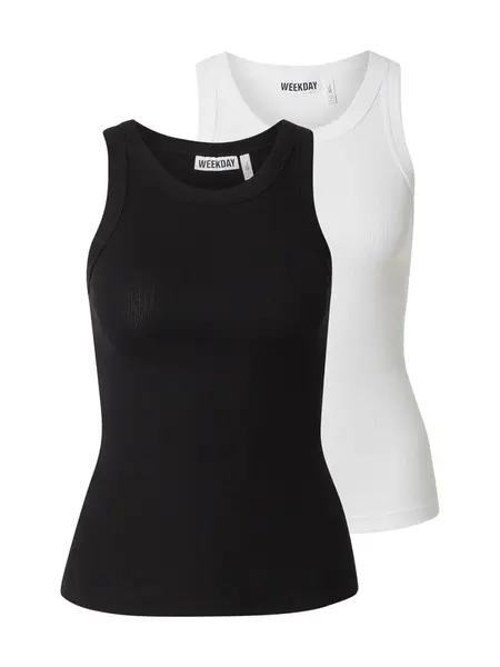 WEEKDAY Top  čierna / biela