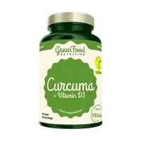 GREENFOOD NUTRITION Curcuma + Vitamin D3 90 kapslí