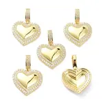 Brass Micro Pave Clear Cubic Zirconia Pendants