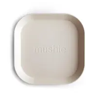 MUSHIE Hranatý talíř 2-balení Ivory