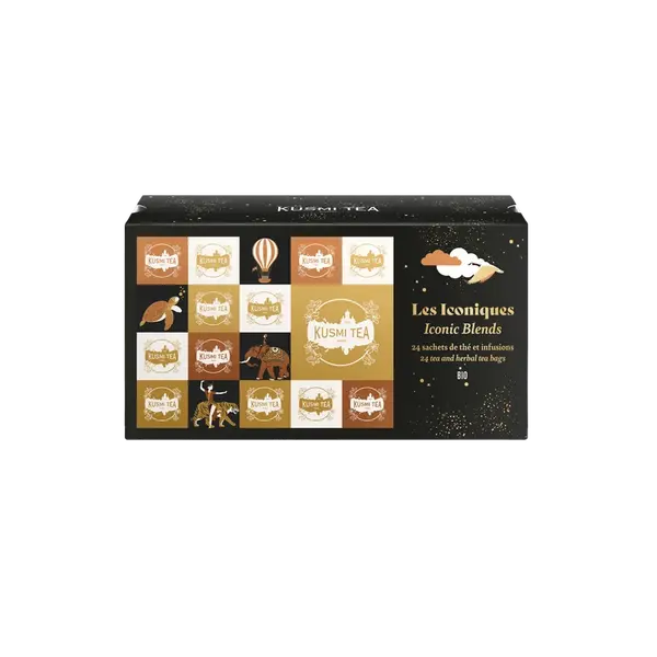 KUSMI TEA Dárkový sada Vánoční ikony 2025, Bio, 24 sáčků