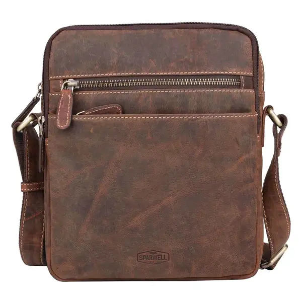 Pánská kožená taška přes rameno Sparwell Kolin - hnědá