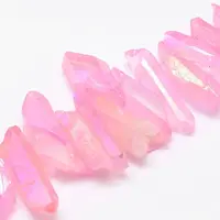 Electroplated Natural Quartz Crystal Bead Strands