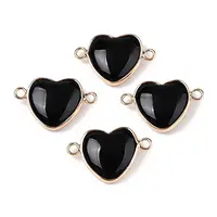 Natural Obsidian Love Heart Pendants