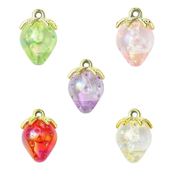 20Pcs 5 Colors Transparent Acrylic Pendants