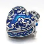 Enamel Heart Rack Plating Platinum Brass Prayer Box Pendants