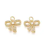 Brass Micro Pave Cubic Zirconia Charms