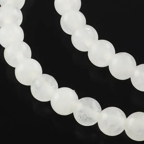 Dyed Natural White Jade Round Bead Strands