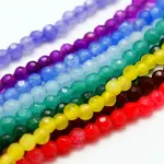 Dyed Natural White Jade Bead Strands