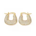 Cubic Zirconia Trapezoid Hoop Earrings