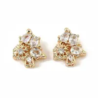 Brass Micro Pave Cubic Zirconia Beads